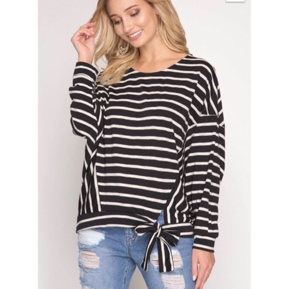 Tops - Striped Dolman Sleeve Top